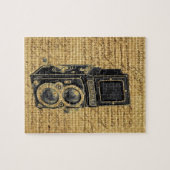 Steampunk scripts Burlap antiek camera Legpuzzel (Horizontaal)