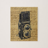 Steampunk scripts Burlap antiek camera Legpuzzel (Verticaal)