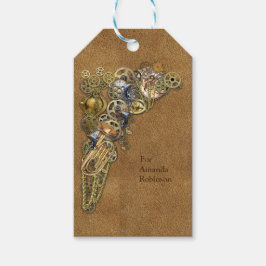 Steampunk sculpturen op Suede Cadeaulabel