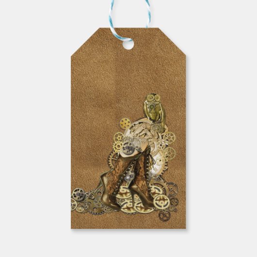 Steampunk sculpturen op Suede Cadeaulabel (Achterkant)