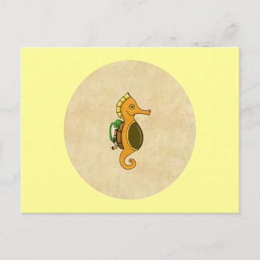Steampunk Seahorse Briefkaart (Voorkant)