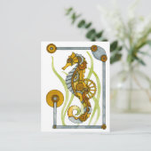 Steampunk Seahorse Briefkaart (Staand voorkant)
