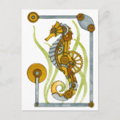 Steampunk Seahorse Briefkaart (Voorkant)