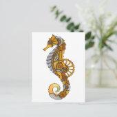 Steampunk Seahorse Briefkaart (Staand voorkant)
