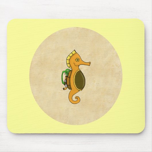Steampunk Seahorse Muismat (Voorkant)