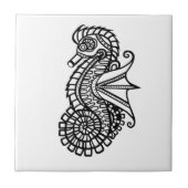 Steampunk Seahorse Stencil Tegeltje (Voorkant)