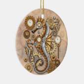 Steampunk Seahorse  Surreal Art Keramisch Ornament (Rechts)
