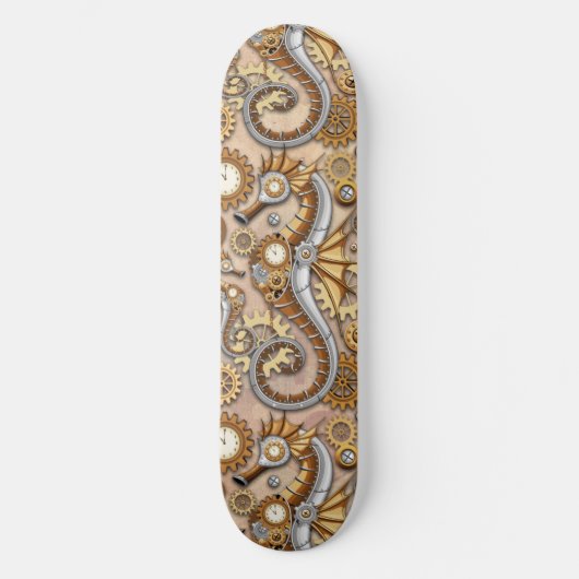 Steampunk Seahorse  Surreal Art Persoonlijk Skateboard (Voorkant)