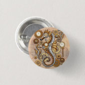 Steampunk Seahorse  Surreal Art Ronde Button 3,2 Cm (Voorkant /achterkant)