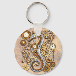 Steampunk Seahorse  Surreal Art Sleutelhanger