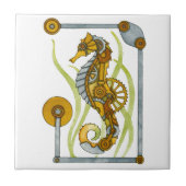 Steampunk Seahorse Tegeltje (Voorkant)