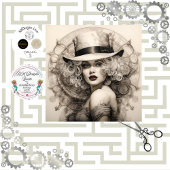Steampunk Sepia Blondine Lady Decoupage Tissuepapier