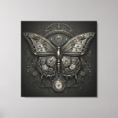 Steampunk Serenity - Butterfly Digital Art Canvas Afdruk (Voorkant)