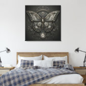 Steampunk Serenity - Butterfly Digital Art Canvas Afdruk (Insitu (Slaapkamer))
