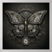 Steampunk Serenity - Vlinder digitale kunst Poster (Voorkant)