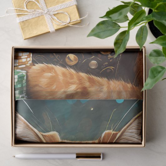 Steampunk Seymour, Cat Deals Poker Tissuepapier (Geschenk)