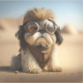 Steampunk Shih Tzu met gletsjers Sticker (Voorkant)
