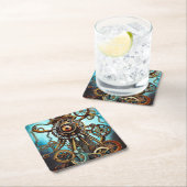 Steampunk Ship Wheel Eye Kartonnen Onderzetters (Insitu)