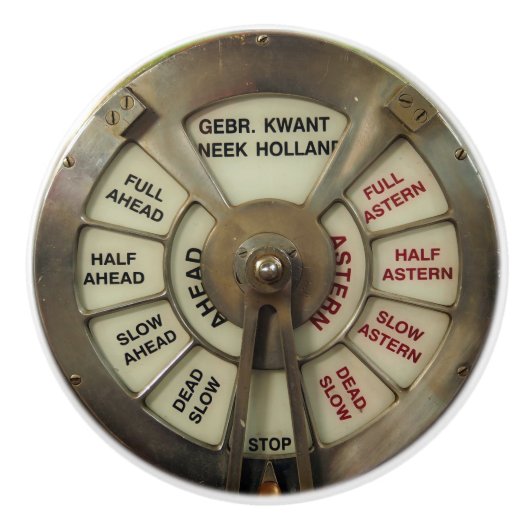 Steampunk Ship's Telegraph Chadburn Keramische Knop (Voorkant)