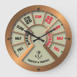 Steampunk Ship's Telegraph Chadburn Sjabloon Grote Klok