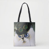 Steampunk Siamese Perzische Kat Tote Bag (Voorkant)