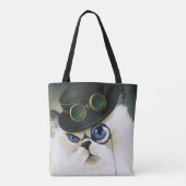 Steampunk Siamese Perzische Kat Tote Bag (Achterkant)