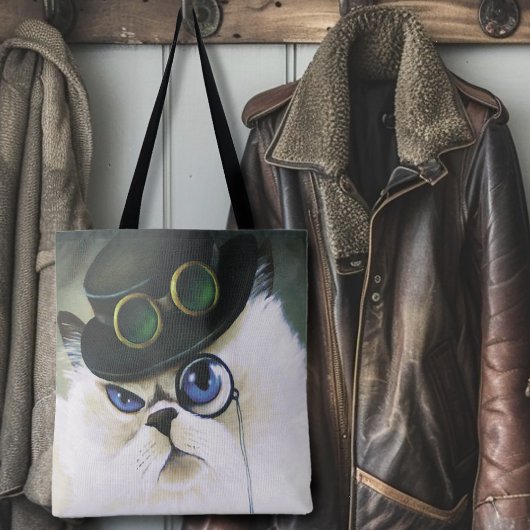 Steampunk Siamese Perzische Kat Tote Bag