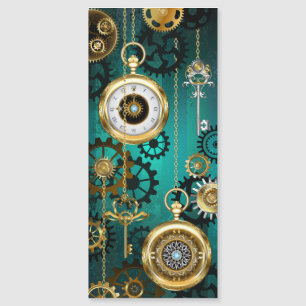 Steampunk-sieraden Horloge op een groene achtergro