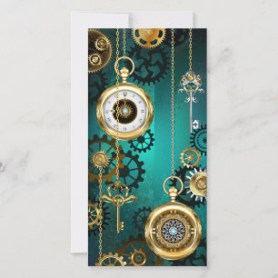 Steampunk-sieraden Horloge op een groene achtergro