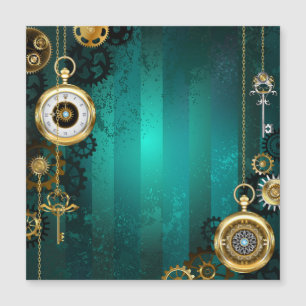 Steampunk-sieraden Horloge op een groene achtergro