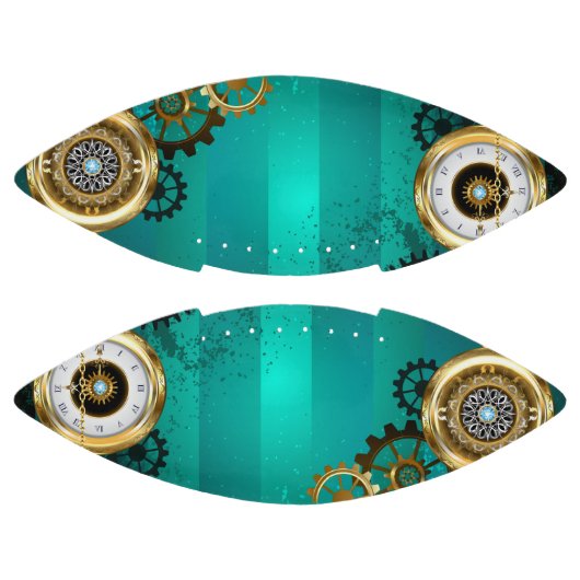 Steampunk-sieraden Horloge op een groene achtergro American Football (Panelen)