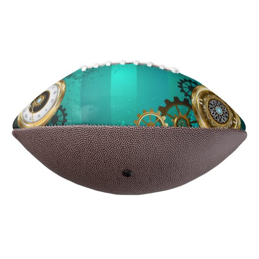 Steampunk-sieraden Horloge op een groene achtergro American Football (Gedraaid 270)