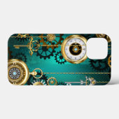 Steampunk-sieraden Horloge op een groene achtergro Case-Mate iPhone Case (Achterkant (horizontaal))