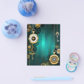 Steampunk-sieraden Horloge op een groene achtergro Flyer (Enkel)