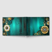 Steampunk-sieraden Horloge op een groene achtergro Gastenboek (Volledig)