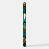 Steampunk-sieraden Horloge op een groene achtergro iPhone Hoesje (Rechterkant)