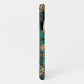 Steampunk-sieraden Horloge op een groene achtergro iPhone Hoesje (Rechterkant)