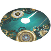 Steampunk-sieraden Horloge op een groene achtergro Kerstboom Rok (Gekanteld)
