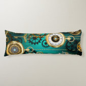 Steampunk-sieraden horloge op een groene achtergro lichaamskussen (Voorkant)
