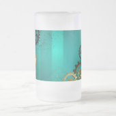 Steampunk-sieraden Horloge op een groene achtergro Matglas Bierpul (Center)