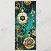 Steampunk-sieraden Horloge op een groene achtergro Menu (Voorkant)