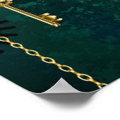 Steampunk-sieraden horloge op een groene achtergro poster (Hoek)