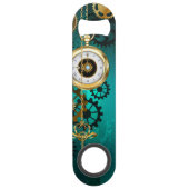 Steampunk-sieraden Horloge op een groene achtergro Speed Flessenopener (Voorkant)