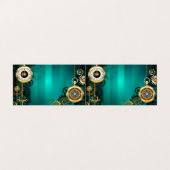 Steampunk-sieraden Horloge op een groene achtergro Visitekaartje (Buitenkant ongevouwen)