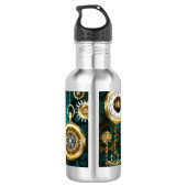 Steampunk-sieraden Horloge op een groene achtergro Waterfles (Achterkant)