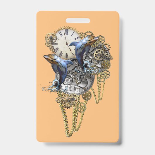 Steampunk-sieraden, tijdstuk Baby Body Badge (Voorzijde)