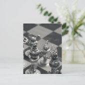 Steampunk Silver Chess-stukjes Briefkaart (Staand voorkant)