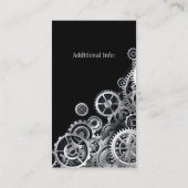 Steampunk Silver Gears 2 Visitekaartje (Achterkant)