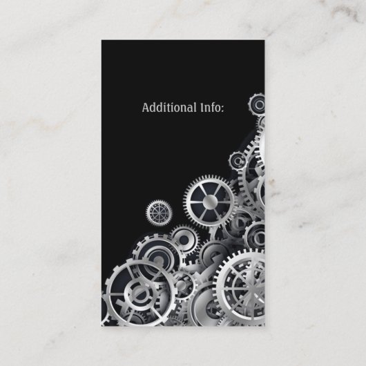 Steampunk Silver Gears 2 Visitekaartje (Achterkant)