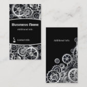 Steampunk Silver Gears 4 Visitekaartje (Voorkant / Achterkant)